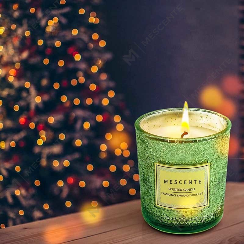 Produttori personalizzati all'ingrosso Decorazioni per la casa di lusso Confezione regalo Candela profumata in cera a colori con fiori secchi
