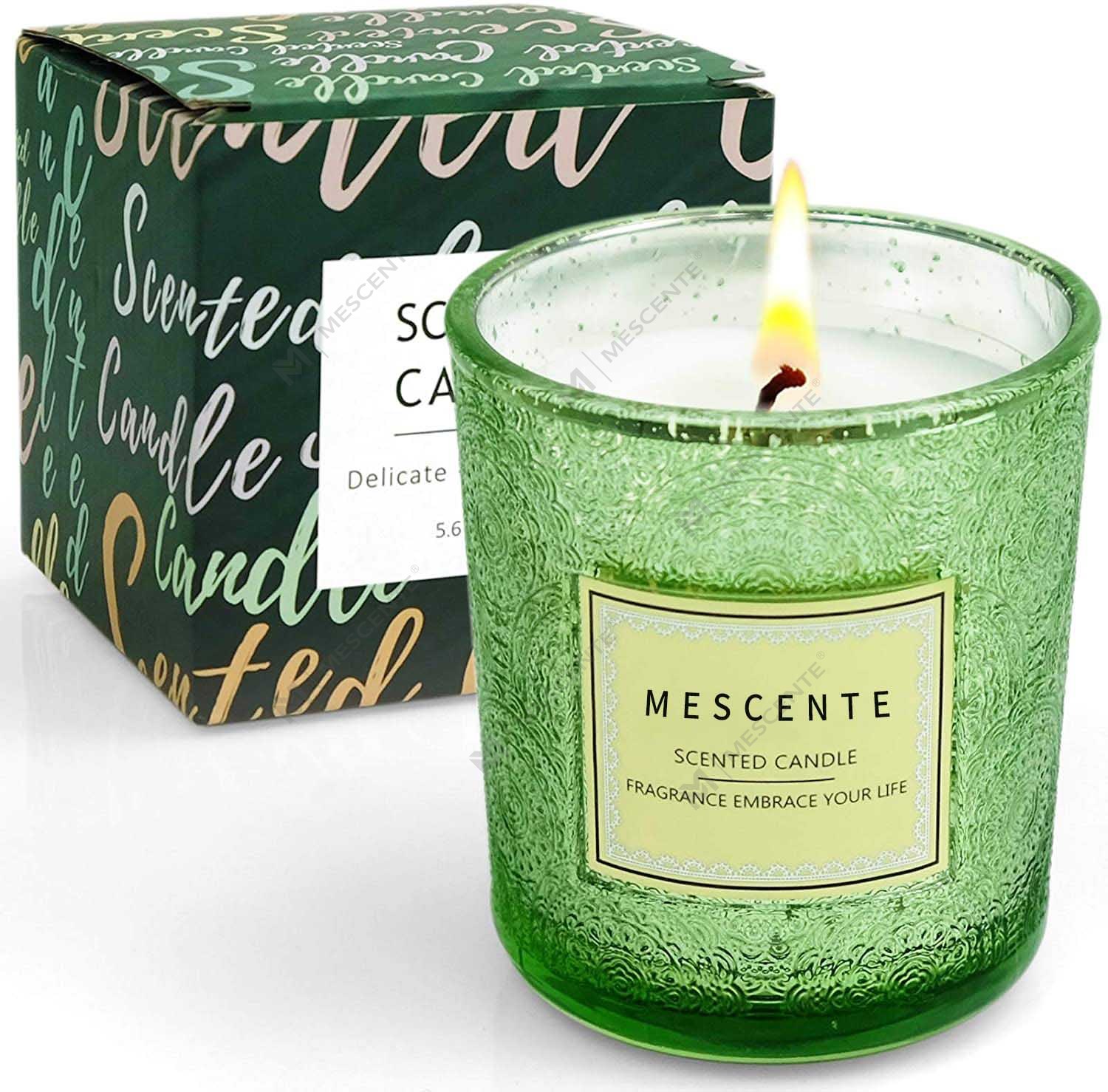 Produttori personalizzati all'ingrosso Decorazioni per la casa di lusso Confezione regalo Candela profumata in cera a colori con fiori secchi