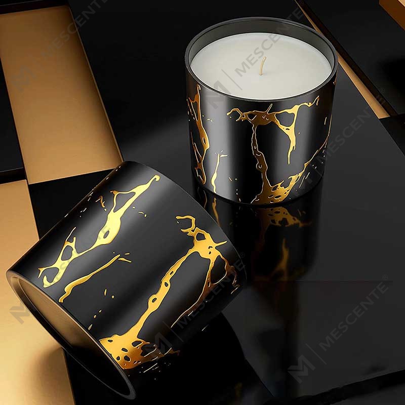 Set di regali di candele profumate fatte a mano in cera di soia fatte a mano con barattoli di candele in oro e cereali, decorazioni per la casa in ceramica personalizzate di grandi dimensioni, di lusso