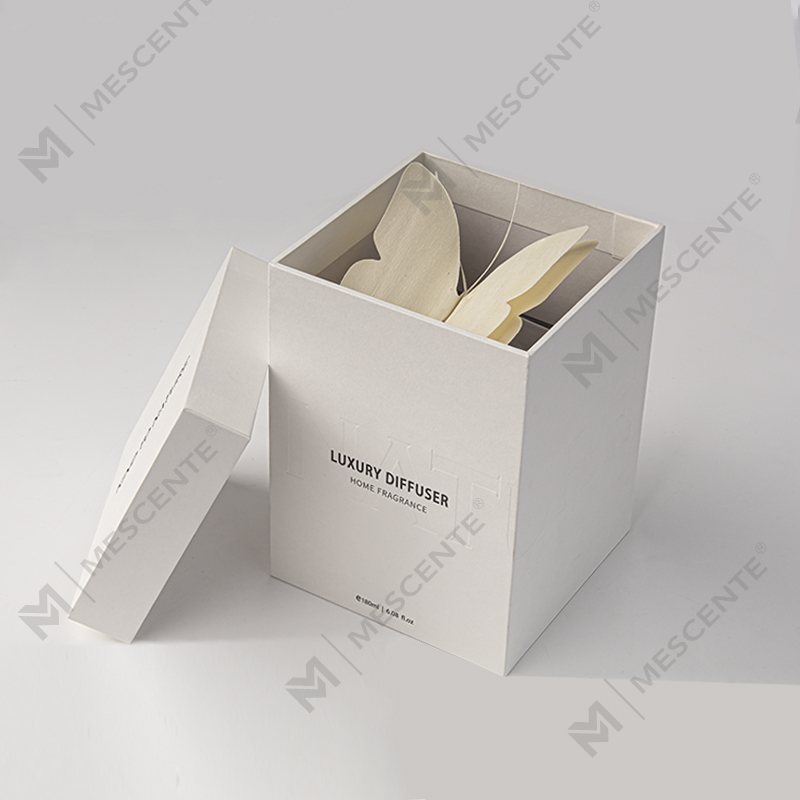 Bomboniere per diffusore per aromaterapia liquida con bastoncino in rattan grande bottiglia quadrata M&Scent con tappo