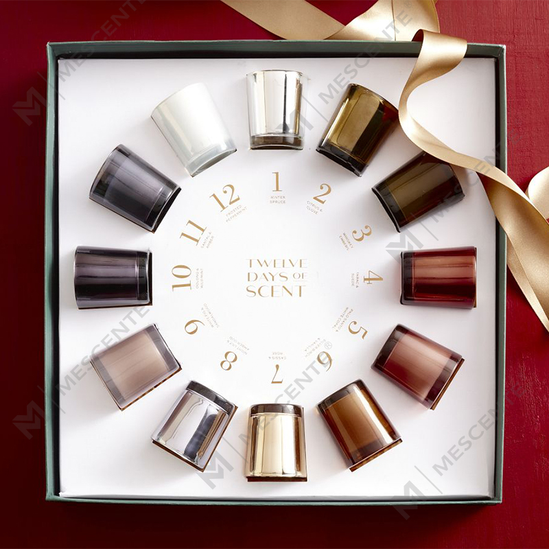 Candele di cera di soia profumate natalizie per fragranze per la casa personalizzate di lusso M&Scent con coperchio