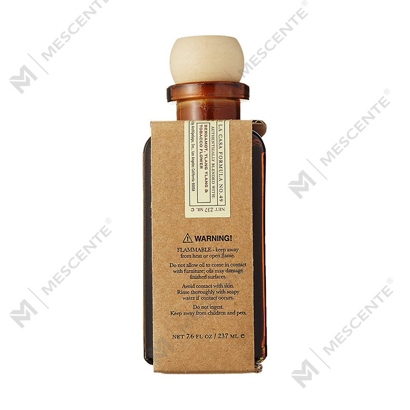 Diffusore a bastoncino liquido con etichetta privata a forma di fiore in oro rosa personalizzato di lusso M&Scent con confezione regalo