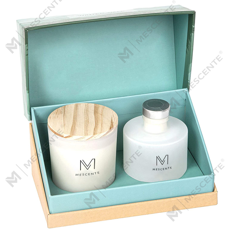 Set regalo con diffusore a bastoncini, candele di soia profumate con aroma di decorazioni autunnali personalizzate di lusso M&Scent