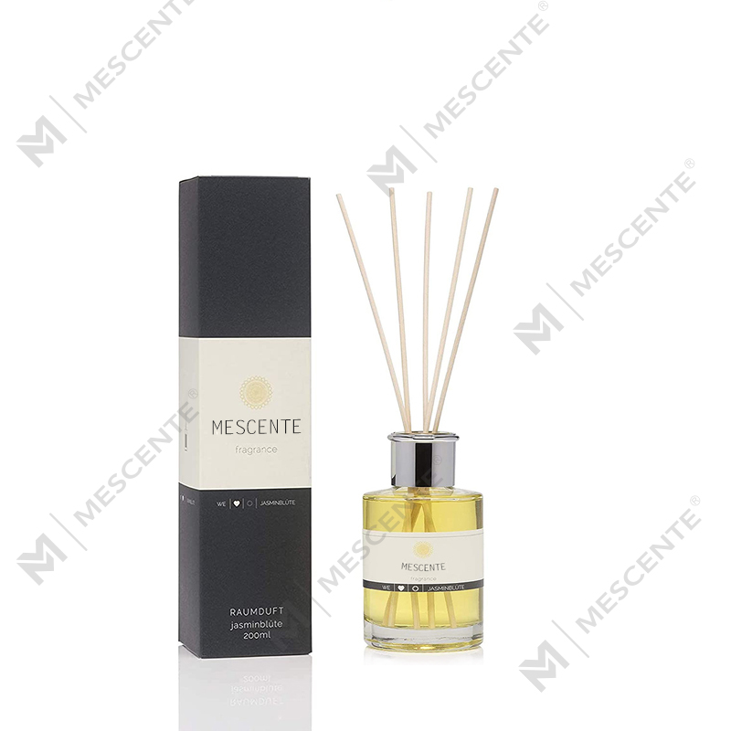 Diffusore a bastoncino liquido con etichetta privata a forma di fiore personalizzato di lusso M&Scent con confezione regalo