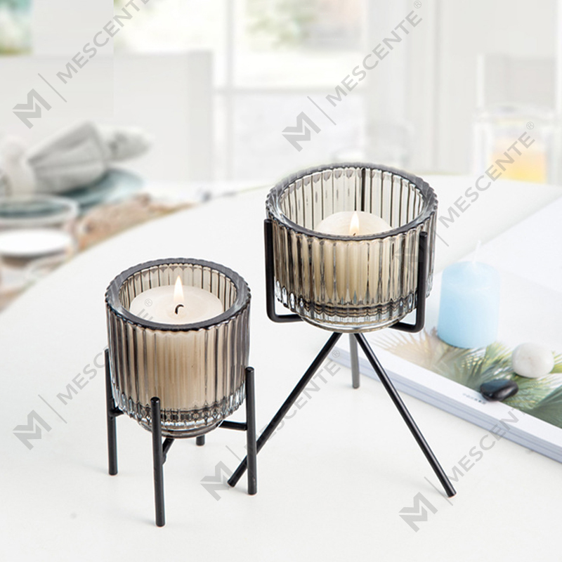Portacandele in cristallo di vetro con decorazioni di lusso M&Scent, portacandele sfusi