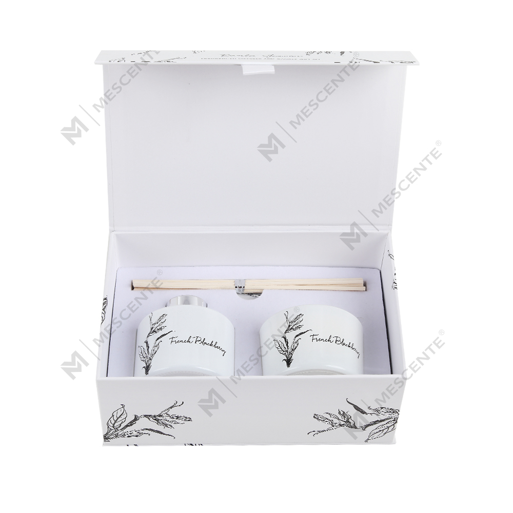 Diffusore di aromi a bastoncini e set regalo di candele profumate all'ingrosso di lusso con etichetta privata Mescente