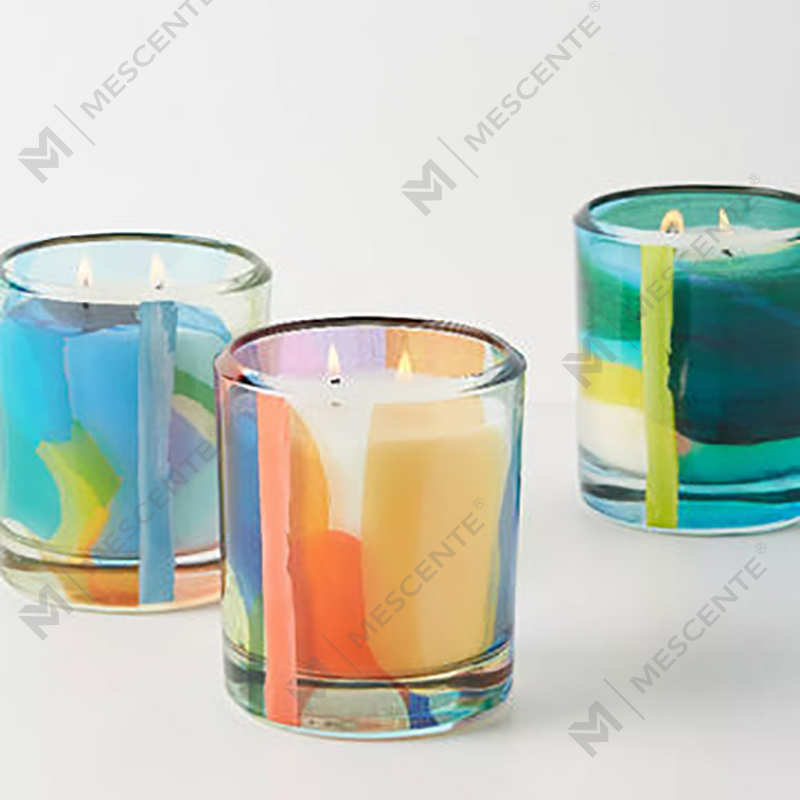 M&Scent Candele di cera di soia profumate in cristallo di vetro nero con decorazione personalizzata di lusso all'ingrosso