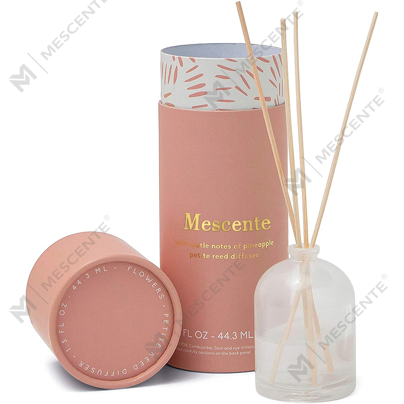 Diffusore a lamella liquido con etichetta privata con fiore in vetro oro rosa personalizzato di lusso M&Scent di grandi dimensioni con confezione regalo