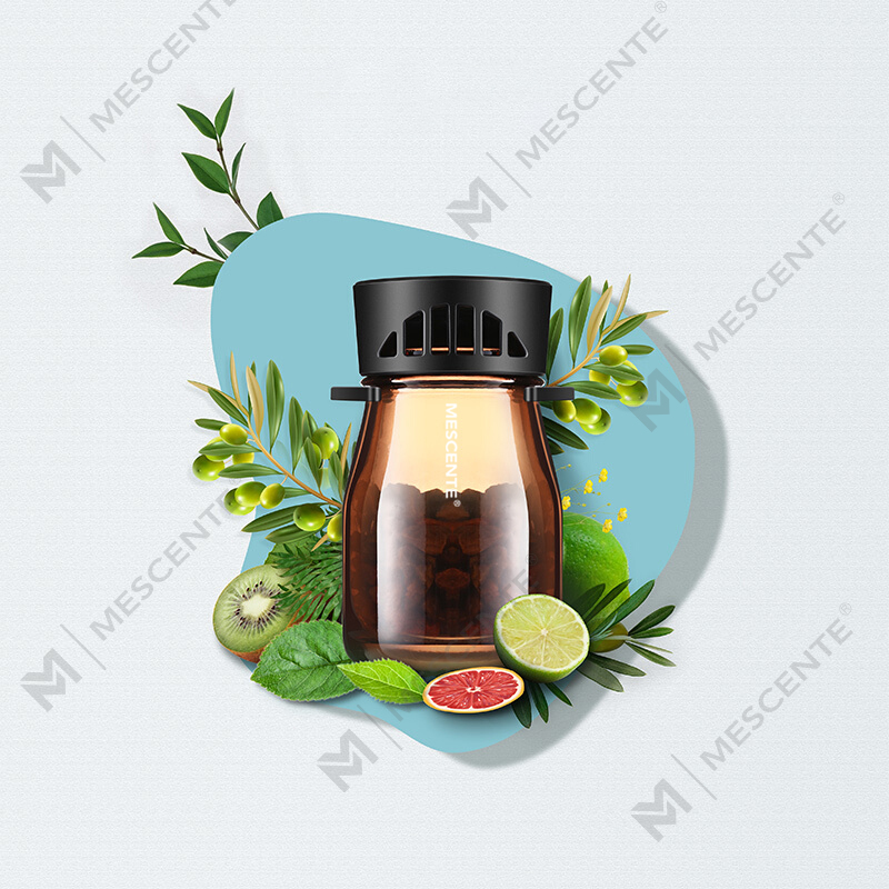 Bottiglie di deodorante per auto con mini profumo biologico M&Scent, pompa d'aria per auto