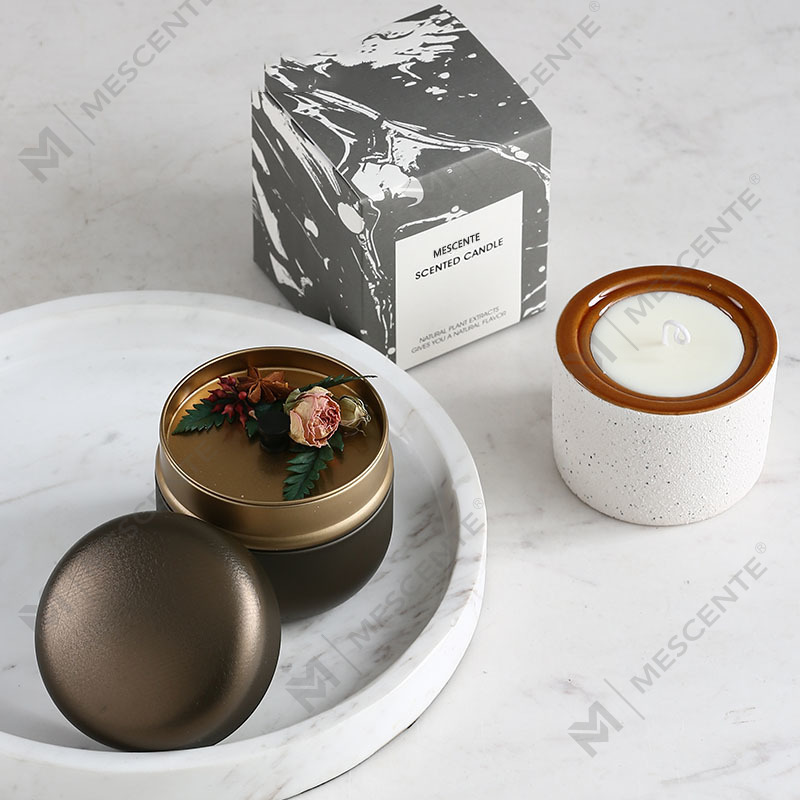 Candela in cera di soia profumata Woodwick con etichetta privata di lusso decorativa personalizzata M&Scent