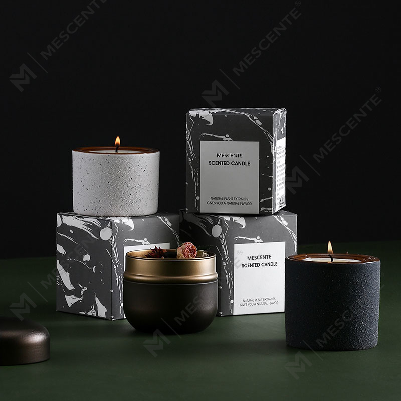 Candela in cera di soia profumata Woodwick con etichetta privata di lusso decorativa personalizzata M&Scent