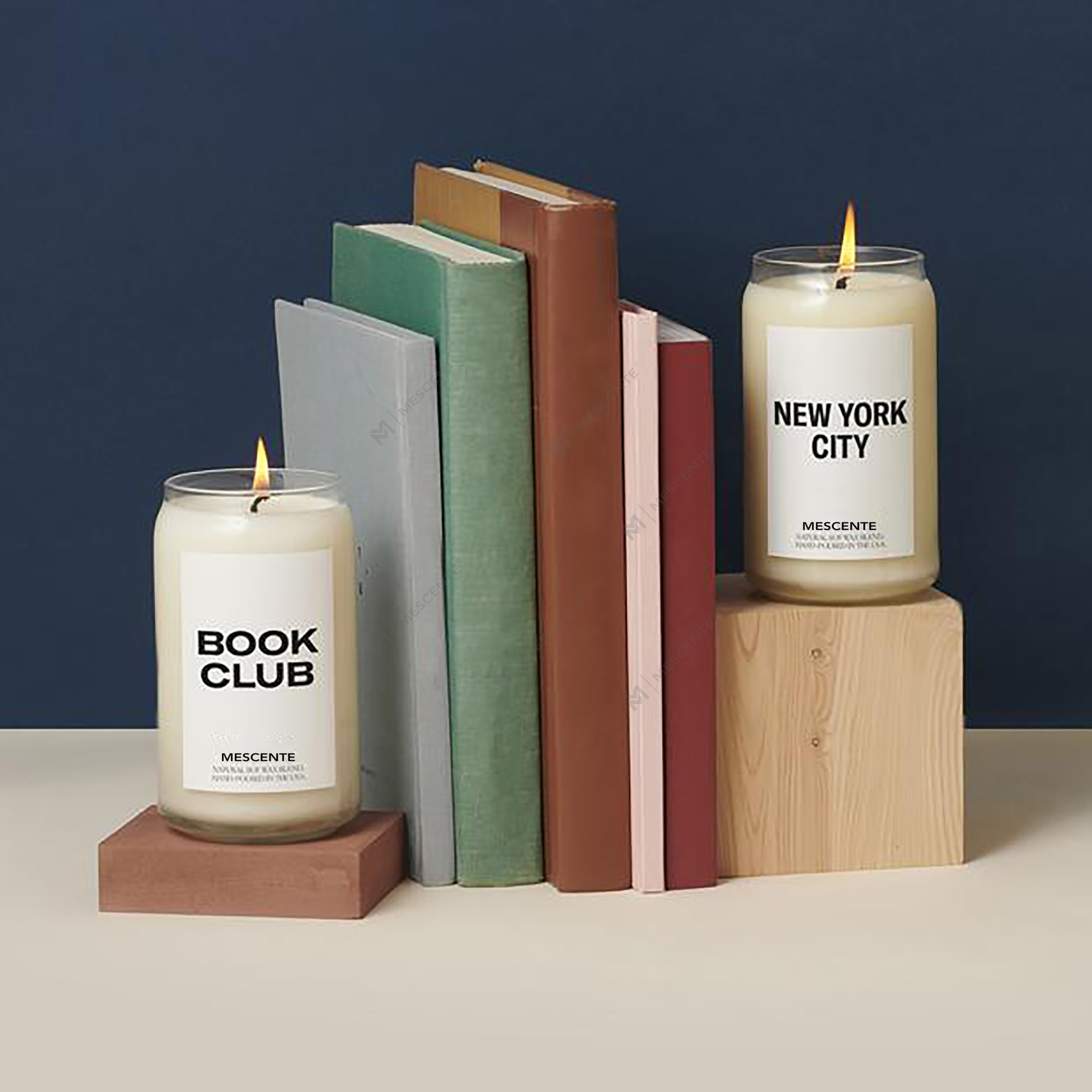 Candele Woodwick Milky in ceramica personalizzate organiche M&Scent, contenitore per candele