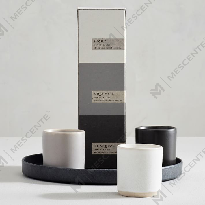 Set regalo di candele profumate in ceramica di lusso con etichetta privata personalizzata A29218-Valuables