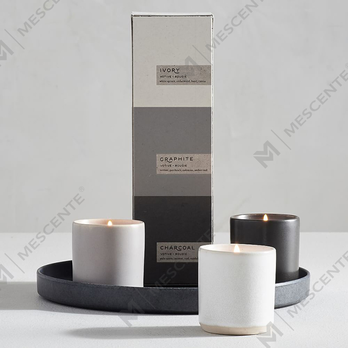 Set regalo di candele profumate in ceramica di lusso con etichetta privata personalizzata A29218-Valuables