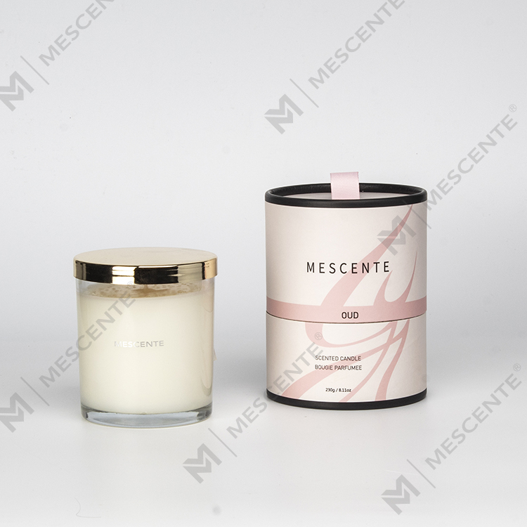 Candele profumate di Natale con marchio privato di lusso all'ingrosso Mescente con stoppino in legno