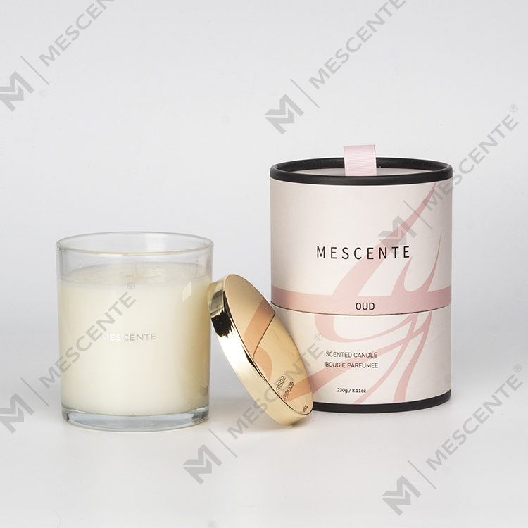 Candele profumate di Natale con marchio privato di lusso all'ingrosso Mescente con stoppino in legno