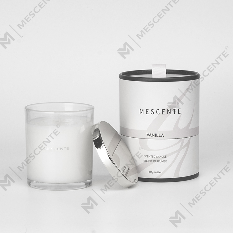 Candele profumate di Natale con marchio privato di lusso all'ingrosso Mescente con stoppino in legno