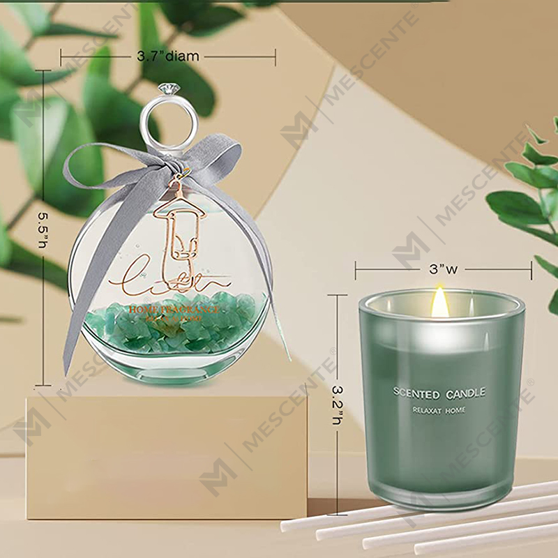 M&S cent Diffusore di olio profumato al limone e basilico e set regalo di candele profumate con bastoncini per la casa