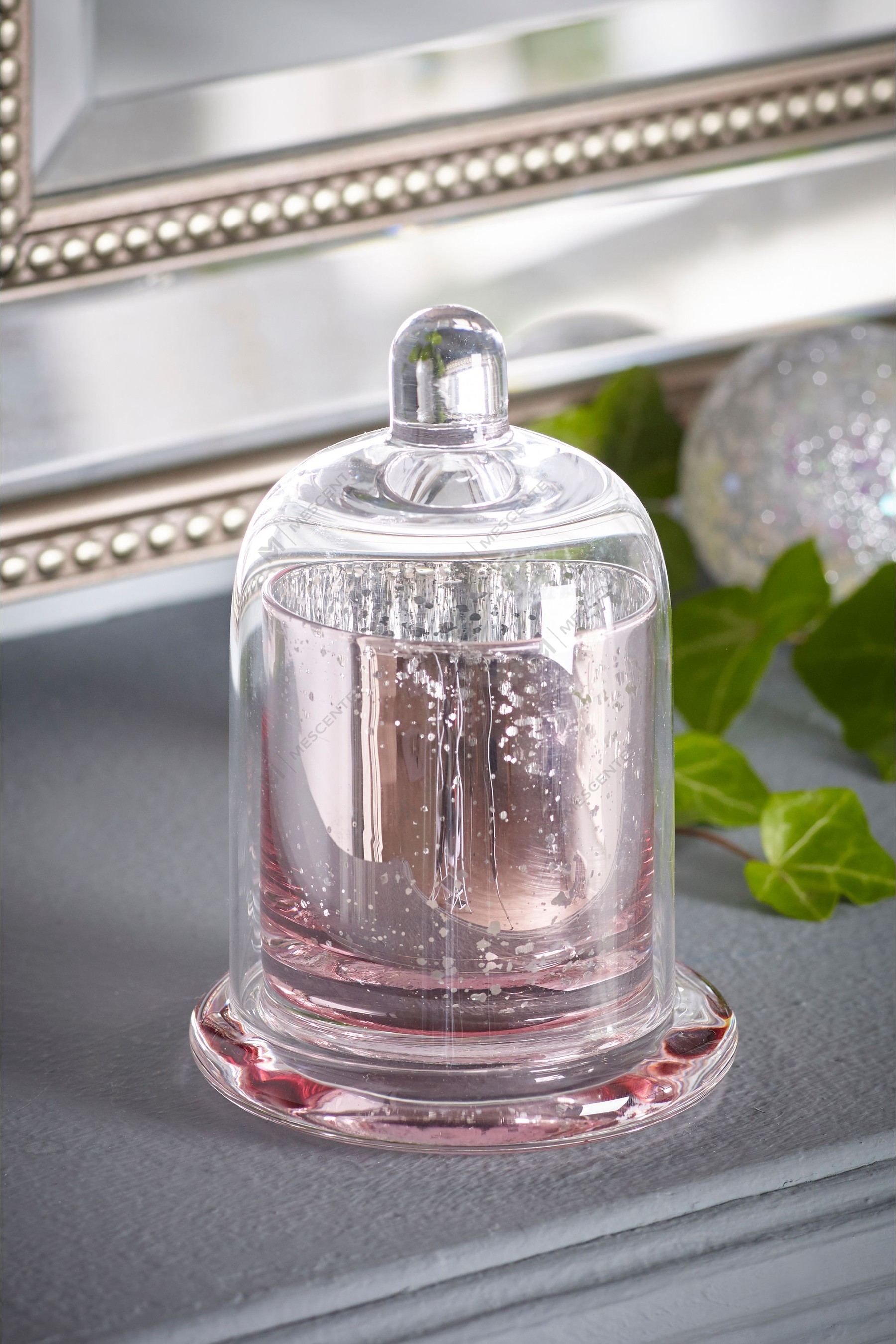 Mescente Luxury Silver Coperchio bombato Portacandele profumato Barattoli con cupola in vetro