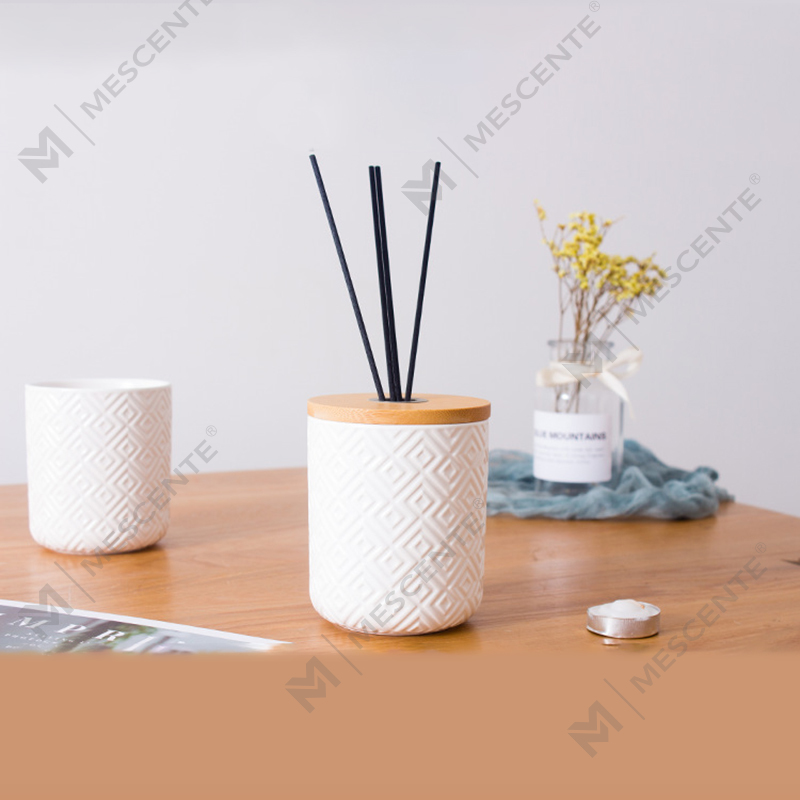 M&Scent 100ml Diffusore a bastoncini per bottiglia di vetro decorativo con aromi rotondi in ceramica da 200 ml