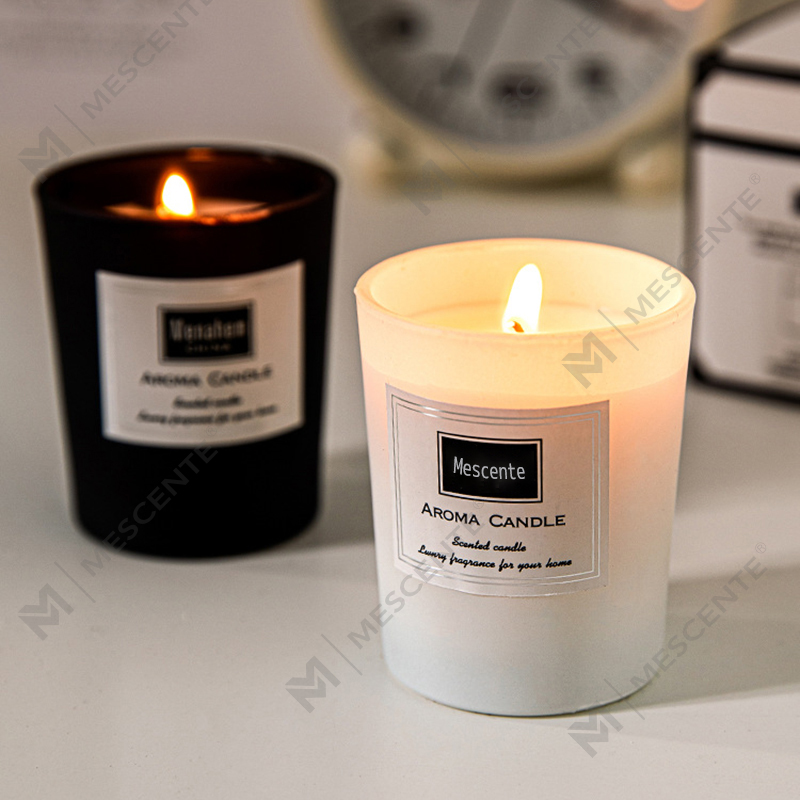 Candele di cera di soia profumate alla peonia stampate personalizzate M&Scent, candela profumata digitale