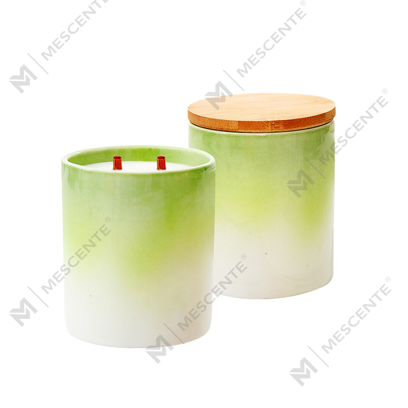 Candele profumate personalizzate per decorazioni domestiche con etichetta privata M&Scent in barattoli di ceramica