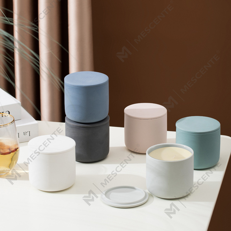 M&Scent all'ingrosso personalizzato moderno grande barattolo di candela natalizia a 3 stoppini argento bianco satinato con coperchio in bambù