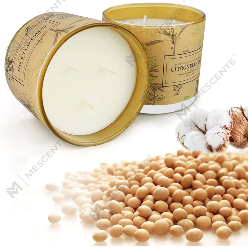 Set di candele all'olio di citronella per aromaterapia con barattolo di 3 stoppini di lunga durata per il balcone del patio del giardino di casa