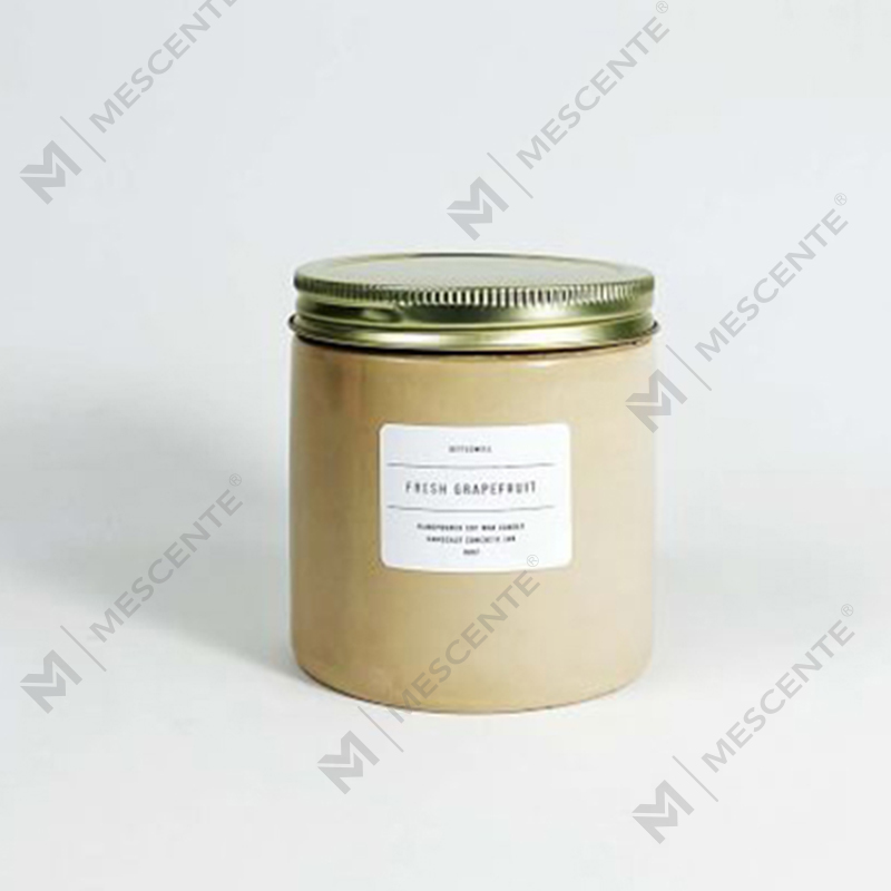 Candela profumata in barattolo di cemento bianco personalizzato con coperchio