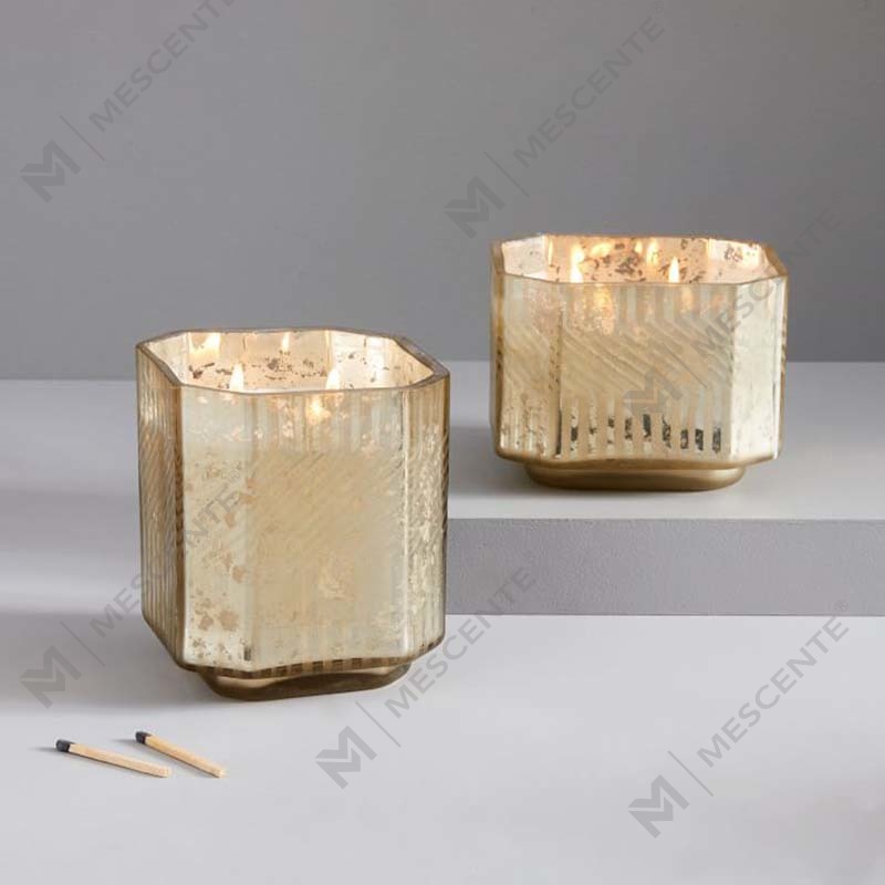 Candele profumate al mercurio con decorazioni religiose in cera di paraffina in vetro personalizzate all'ingrosso