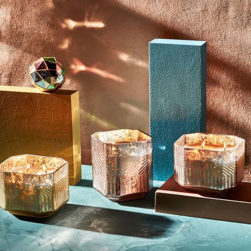 Candele profumate al mercurio con decorazioni religiose in cera di paraffina in vetro personalizzate all'ingrosso