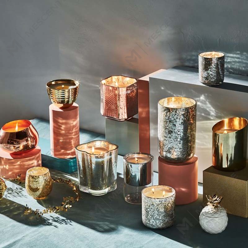 Candele profumate al mercurio con decorazioni religiose in cera di paraffina in vetro personalizzate all'ingrosso