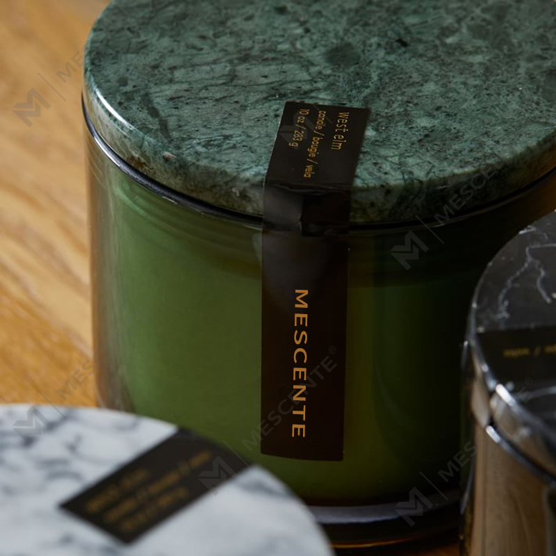 Candela all'ingrosso a basso costo di lusso senza etichetta con coperchio in marmo Vitrina a 2 stoppini