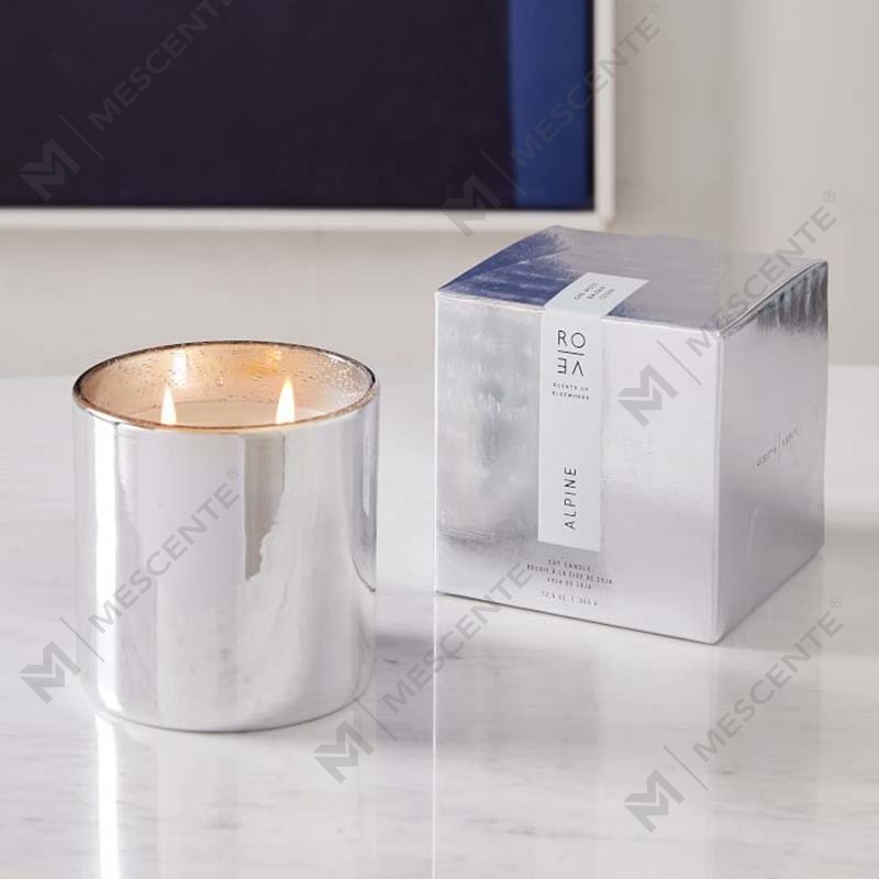 Candele al profumo d'argento alpino personalizzate di lusso all'ingrosso con etichetta privata