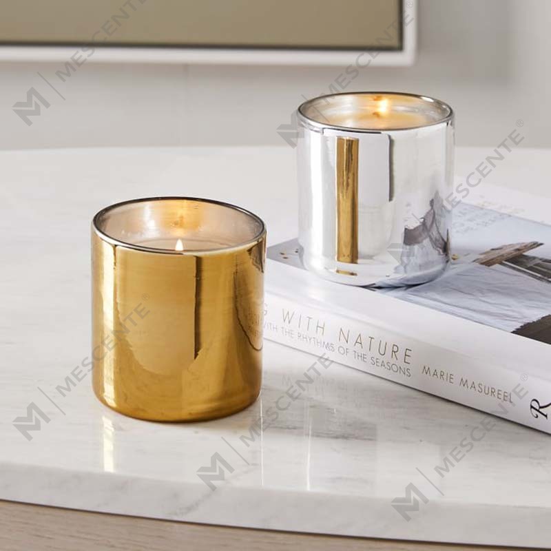 Set regalo con decorazione di candele in cera di soia profumata con barattolo di vetro nero con logo personalizzato con stampa in oro di lusso di Amazon