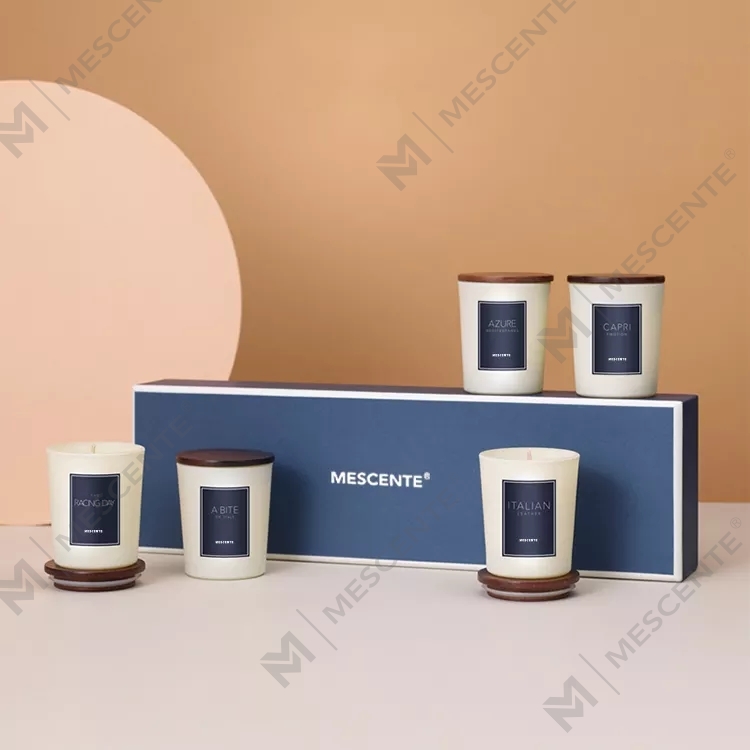 Candele profumate all'ingrosso con olio profumato a marchio privato M&scent di lusso con coperchio, candela per aromaterapia