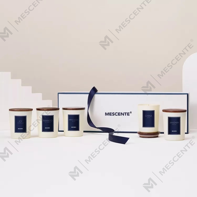 Candele profumate all'ingrosso con olio profumato a marchio privato M&scent di lusso con coperchio, candela per aromaterapia
