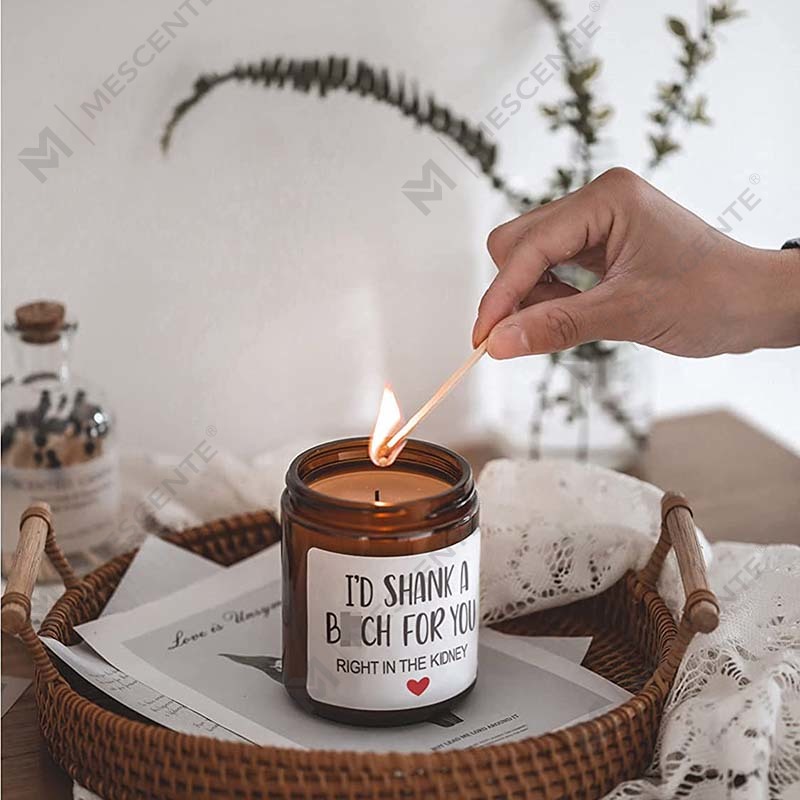 M&Scent Candela profumata natalizia al 100% in cera naturale per la casa, candela profumata in barattolo di vetro con coperchio in metallo