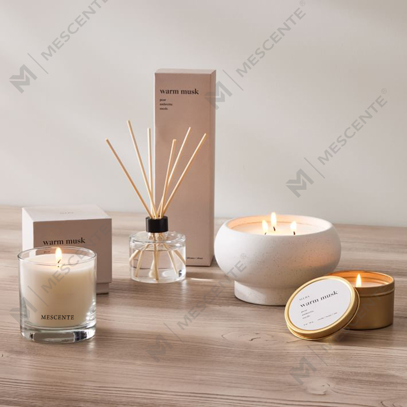 Diffusore a bastoncini di fiori con etichetta privata di lusso personalizzato M&Scent con scatola