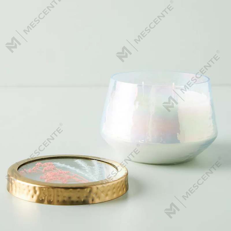 Candele profumate forti in vetro trasparente personalizzate per decorazioni domestiche con etichetta privata