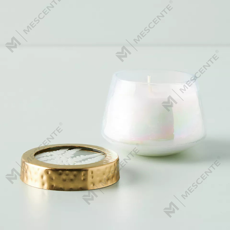 Candele profumate forti in vetro trasparente personalizzate per decorazioni domestiche con etichetta privata