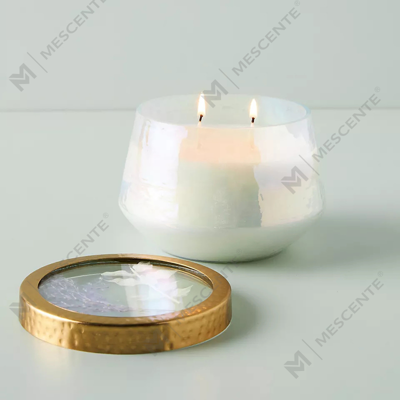 Candele profumate forti in vetro trasparente personalizzate per decorazioni domestiche con etichetta privata