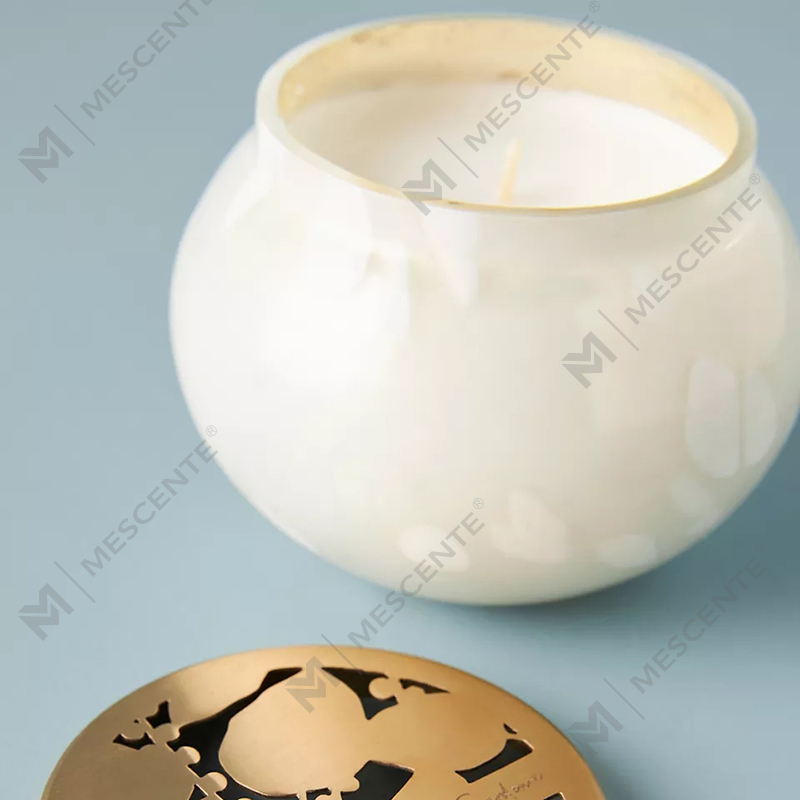 M&scent Etichetta privata Decorazione domestica personalizzata Barattoli di candele in vetro di lusso Candele profumate in cera di soia con coperchio