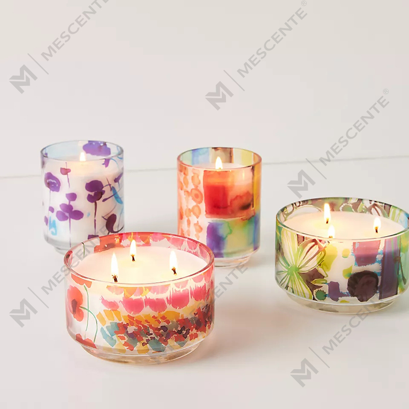 M&Scent Decorazione personalizzata di lusso Etichetta privata 3 Wick A Sunday Painter Candele di cera di soia profumate in cristallo di vetro