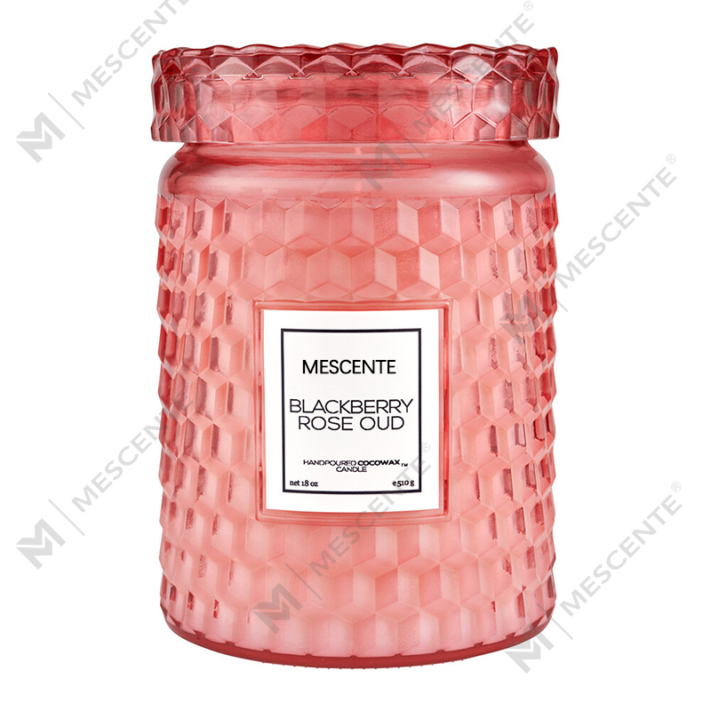 Candela M&Scent con decorazione natalizia personalizzata, mora, rosa, icona di Oud