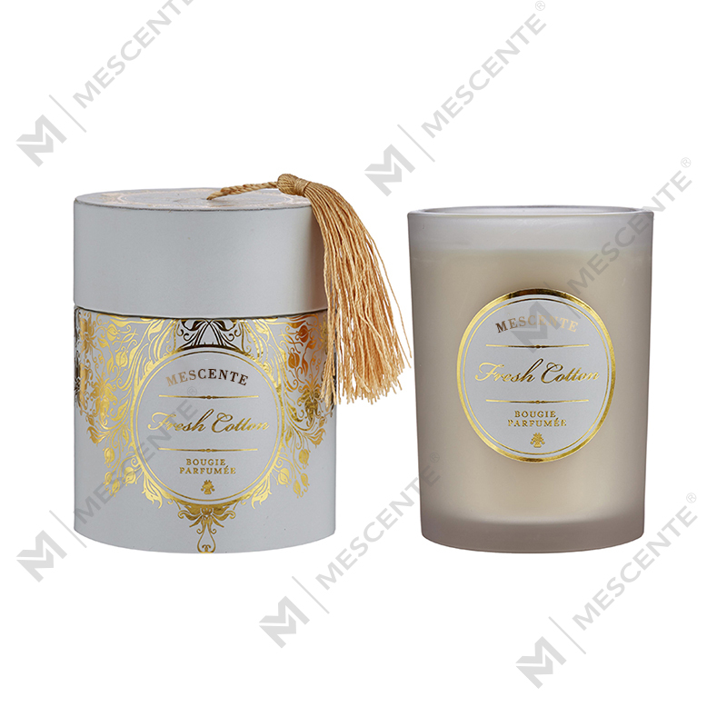 Candele profumate M&Scent Luxury Christmas bianche con logo personalizzato