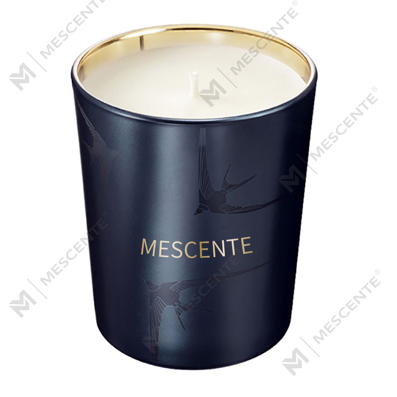 Candela profumata alla vaniglia con supporto in vetro di lusso fatta a mano M&Scent con cristalli