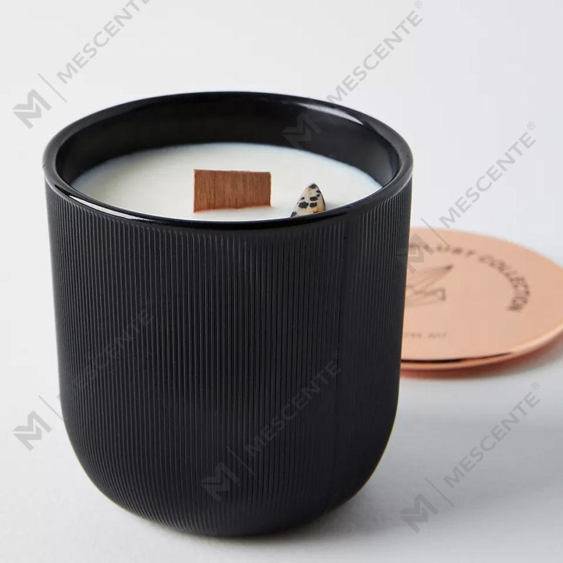 Candele di cera di soia profumate per aromaterapia con gemma infusa di cristallo con logo in marmo di lusso all'ingrosso