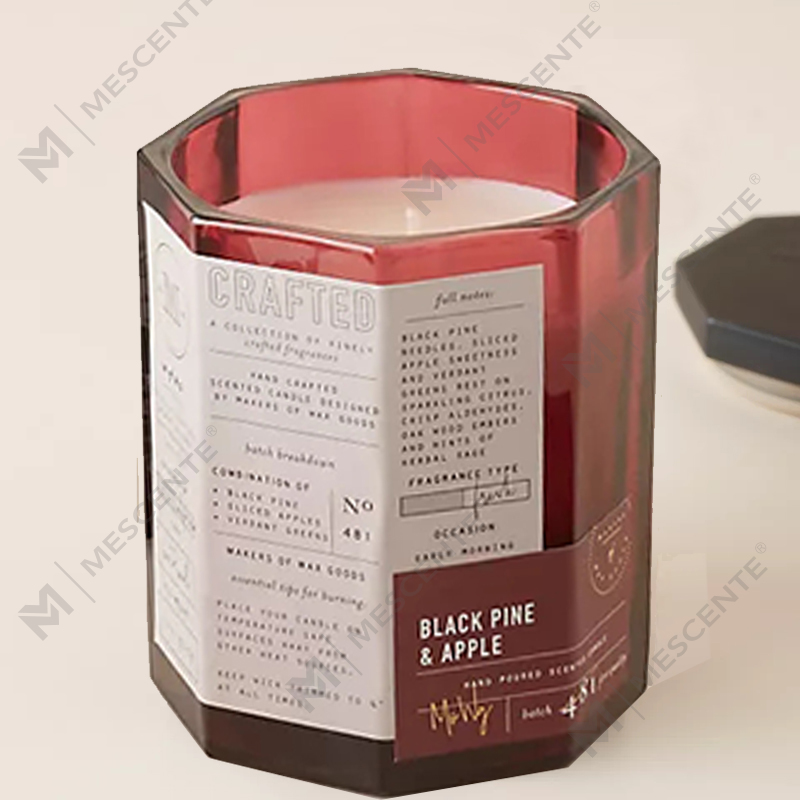 Candela in vetro artigianale autunnale con tappo in legno di lusso personalizzato M&Scent, vaso in vetro, stoppino in cotone, miscela di cera di soia