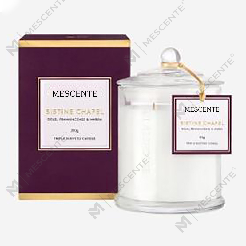 Candele di soia profumate in barattolo a cupola natalizio con etichetta privata di lusso all'ingrosso M&Scent con coperchio